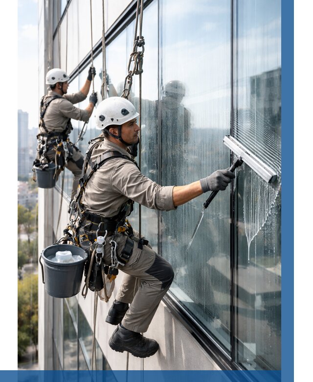 Мойка окон альпинистами в Лангепасе от 4545 р. | ВЫСОТНИК-Лнг