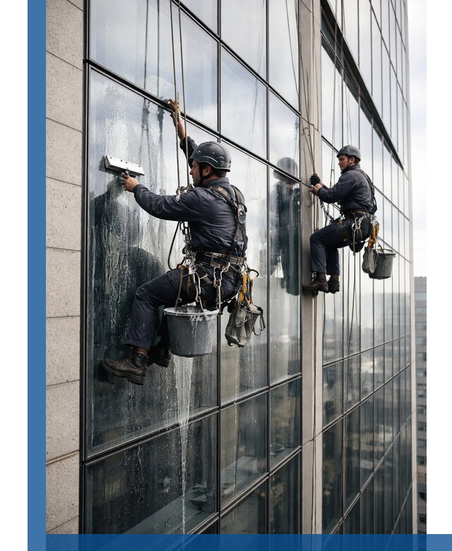 Профессиональная мойка стеклянных фасадов зданий в Лангепасе