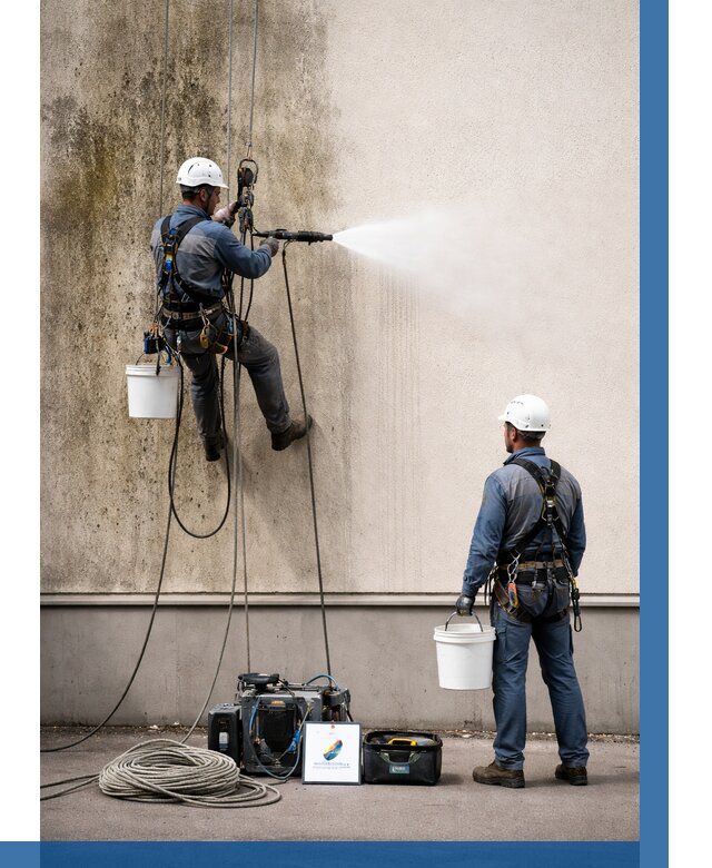 Очистка фасада от плесени в Лангепасе от 303 р. | ВЫСОТНИК-Лнг