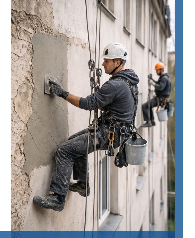 Восстановление штукатурки фасада в Лангепасе от 1212 р. | ВЫСОТНИК-Лнг