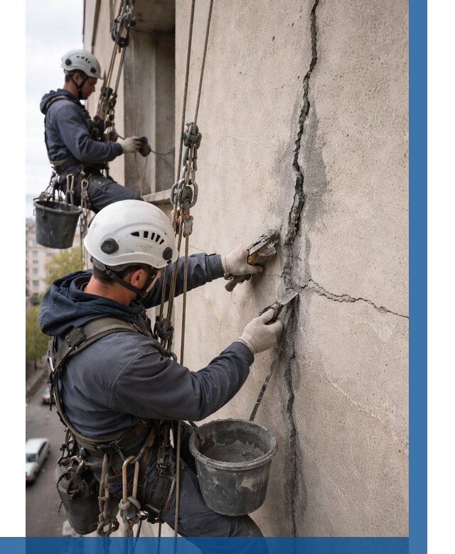 Заделка трещин на фасаде в Лангепасе от 909 р. | ВЫСОТНИК-Лнг