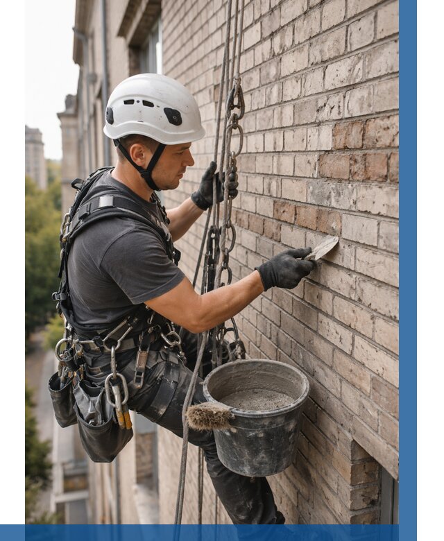 Ремонт кирпичной кладки фасада в Лангепасе от 1818 р. | ВЫСОТНИК-Лнг