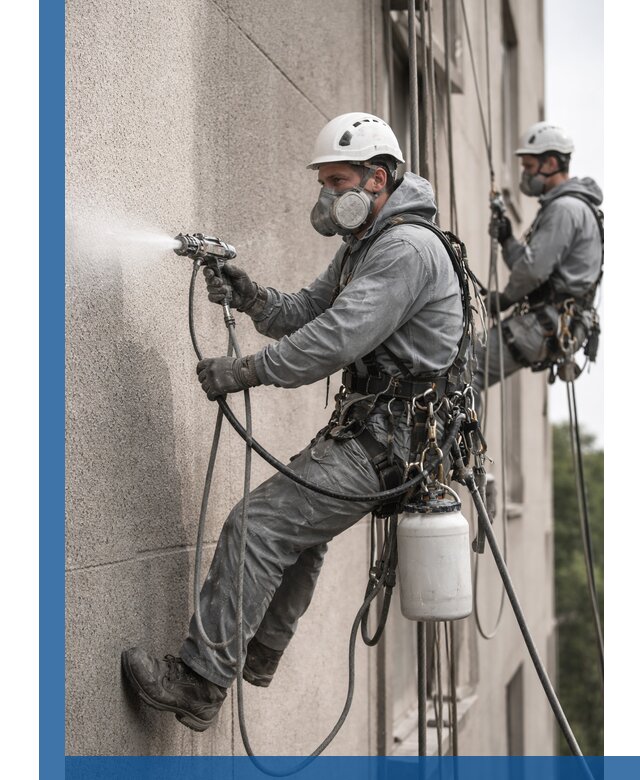 Безвоздушная покраска фасадов зданий в Лангепасе профессионально