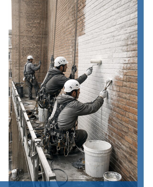 Покраска кирпичного фасада в Лангепасе от 354 р. | ВЫСОТНИК-Лнг