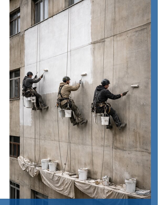 Покраска бетонного фасада в Лангепасе от 354 р за м2 | ВЫСОТНИК-Лнг