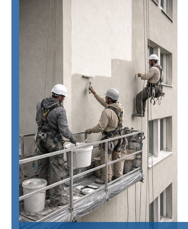 Покраска оштукатуренного фасада в Лангепасе под ключ с гарантией