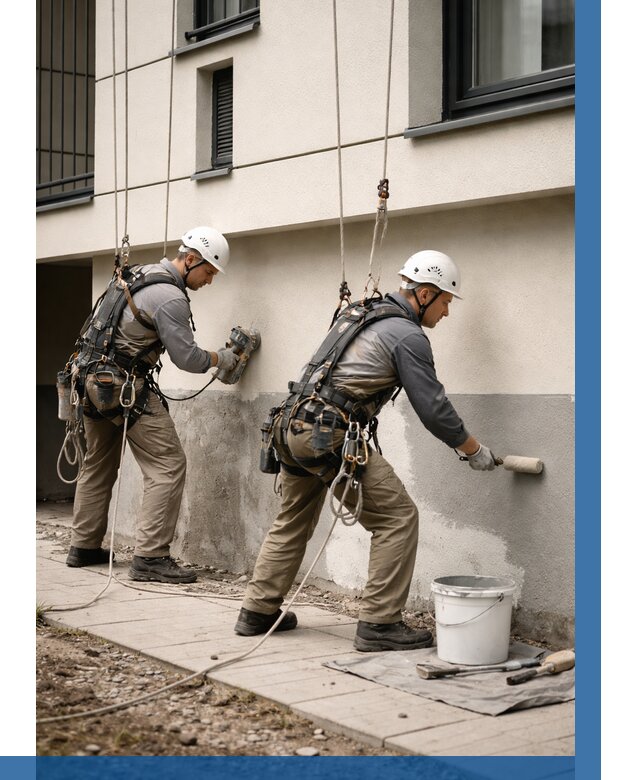 Окраска цоколя здания в Лангепасе от 455 р. под ключ | ВЫСОТНИК-Лнг