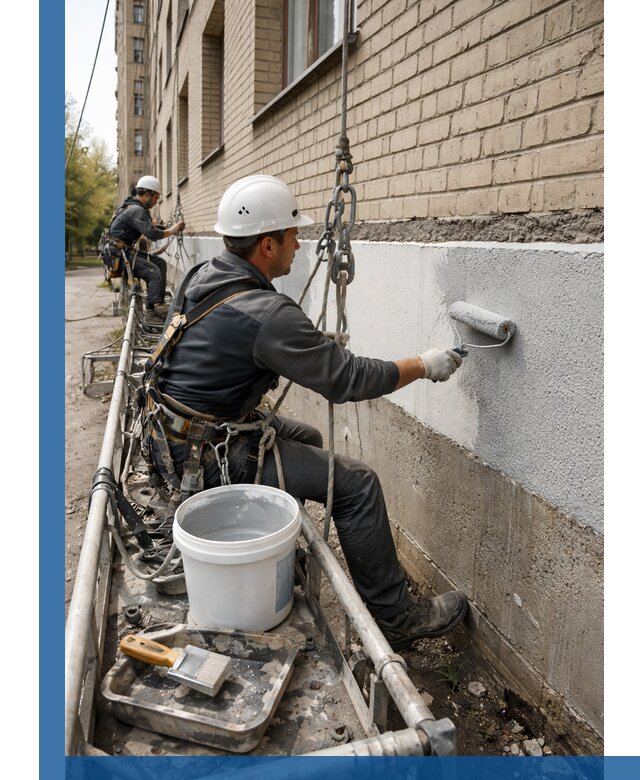Окраска цоколя здания в Лангепасе профессионально и надежно