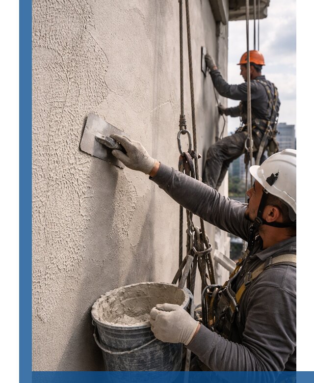 Декоративная штукатурка фасада с утеплением и защитой в Лангепасе