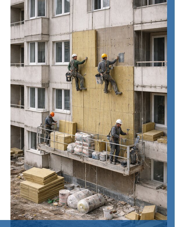 Утепление фасада минватой в Лангепасе от 1515 р. | ВЫСОТНИК-Лнг