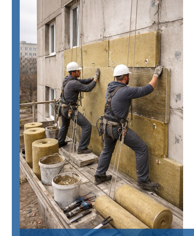 Утепление фасада минватой в Лангепасе под ключ с гарантией