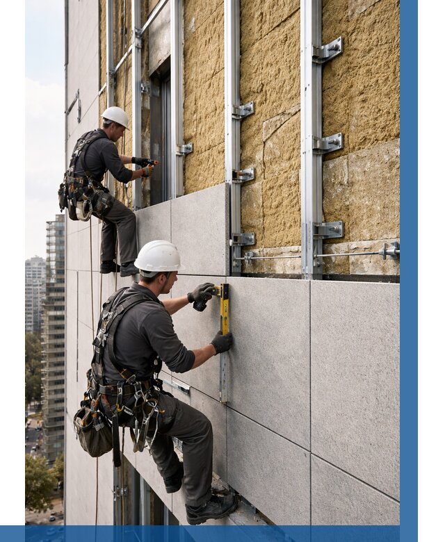 Монтаж вентилируемого фасада в Лангепасе от 3535 р. | ВЫСОТНИК-Лнг