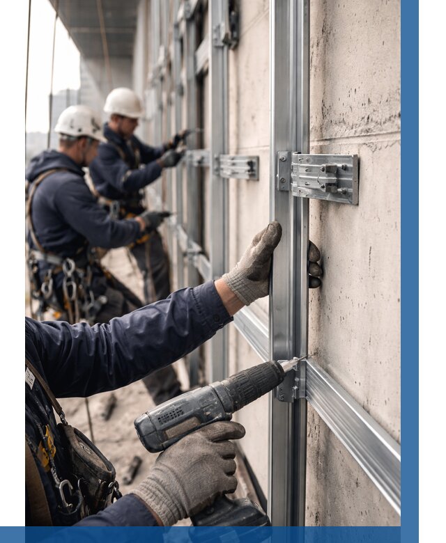 Монтаж подсистемы вентфасада в Лангепасе от 859 р. | ВЫСОТНИК-Лнг