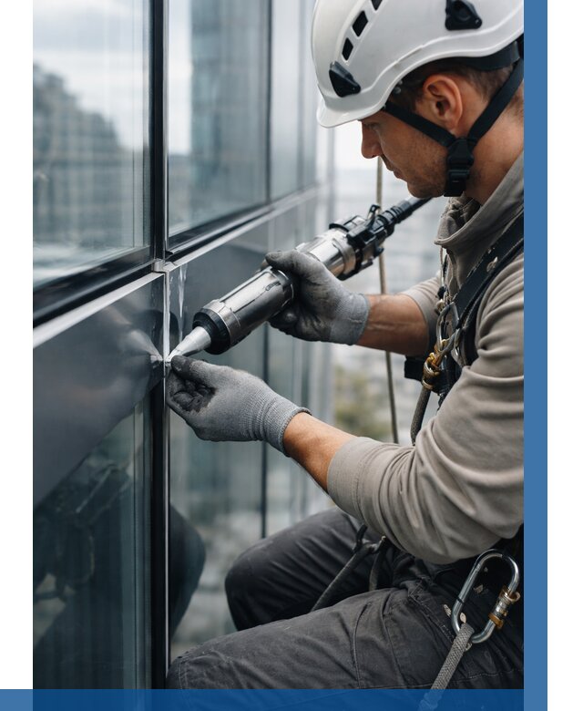 Герметизация стыков витража в Лангепасе от 1212 р. | ВЫСОТНИК-Лнг