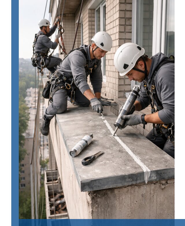 Герметизация балконного козырька в Лангепасе профессионально