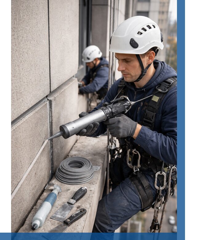 Герметизация деформационных швов фасада в Лангепасе от 707 | ВЫСОТНИК-Лнг