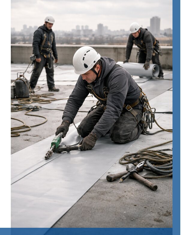 Ремонт мембранной кровли в Лангепасе от 1818 р./м2 | ВЫСОТНИК-Лнг