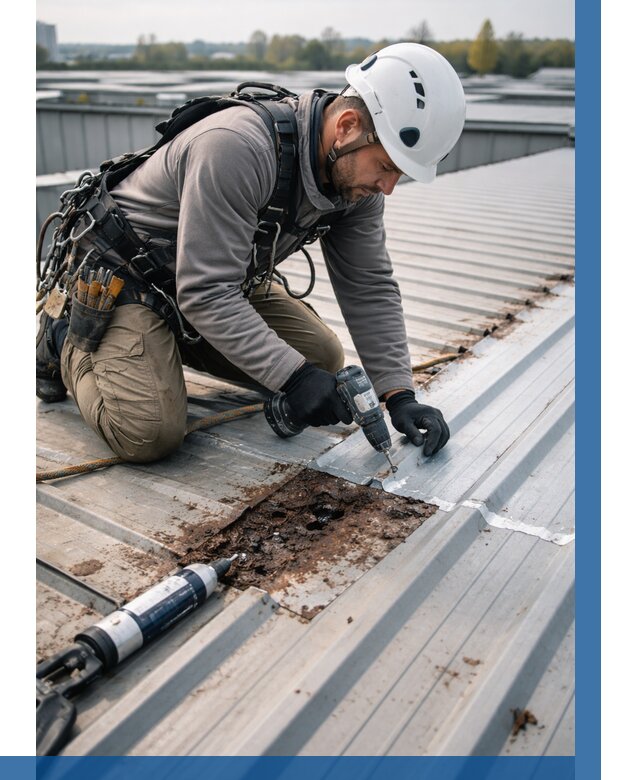 Ремонт профнастила на кровле в Лангепасе от 707 р. | ВЫСОТНИК-Лнг