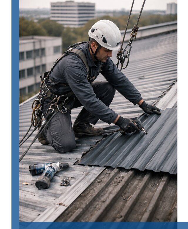 Ремонт профнастила на кровле в Лангепасе, работы под ключ