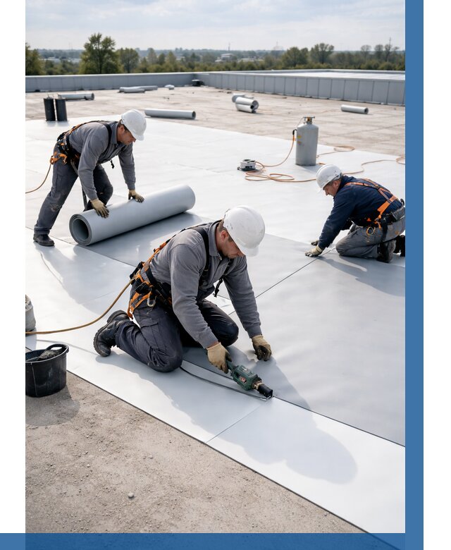 Монтаж мембранной кровли под ключ в Лангепасе от 1212 р. | ВЫСОТНИК-Лнг