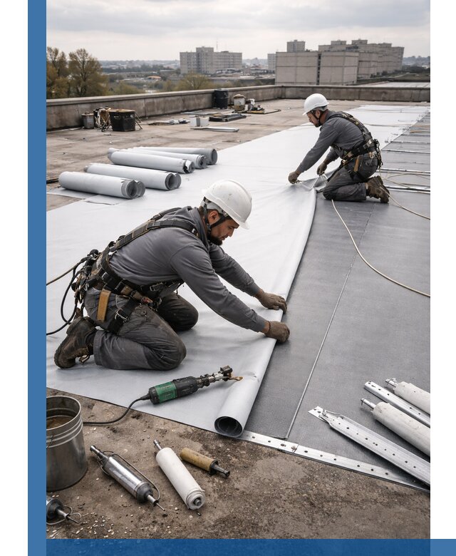 Монтаж мембранной кровли в Лангепасе для промышленных зданий