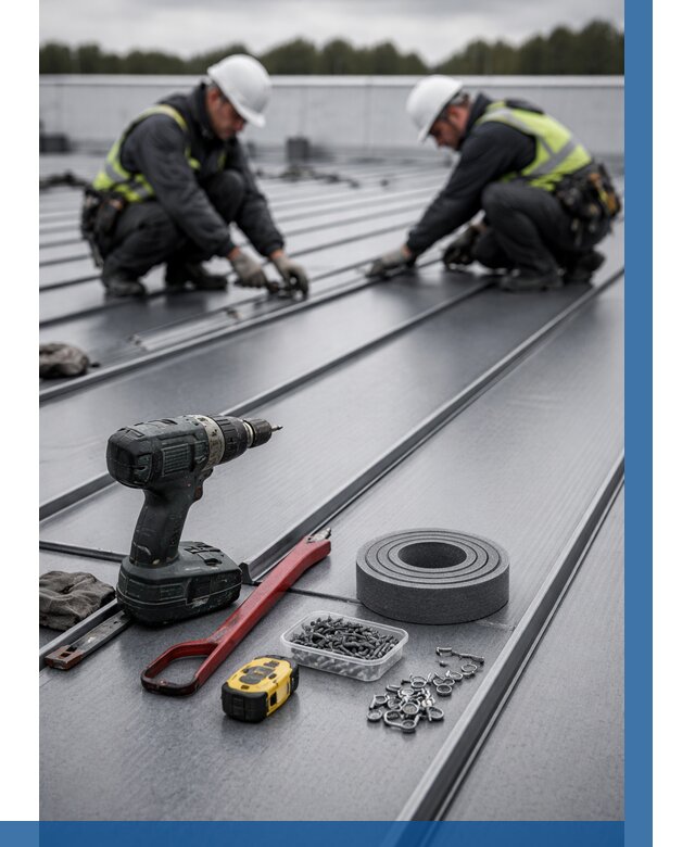 Монтаж фальцевой кровли в Лангепасе от 1818 р. | ВЫСОТНИК-Лнг