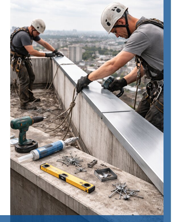 Монтаж парапетных крышек в Лангепасе от 808 р. | ВЫСОТНИК-Лнг