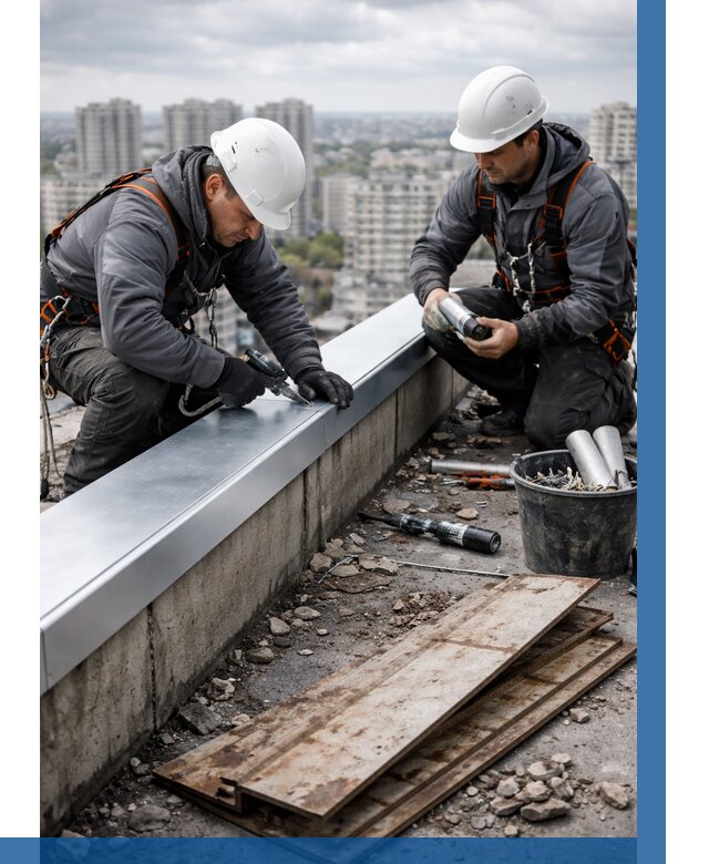 Замена парапетных крышек под ключ в Лангепасе от 1212 р. | ВЫСОТНИК-Лнг