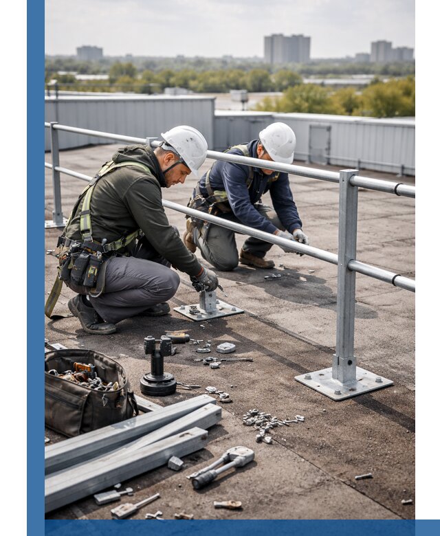 Монтаж кровельного ограждения в Лангепасе под ключ с гарантией