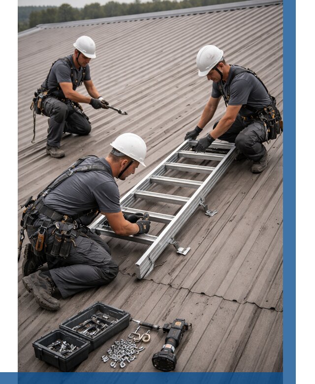 Монтаж кровельной лестницы в Лангепасе от 4545 р. | ВЫСОТНИК-Лнг