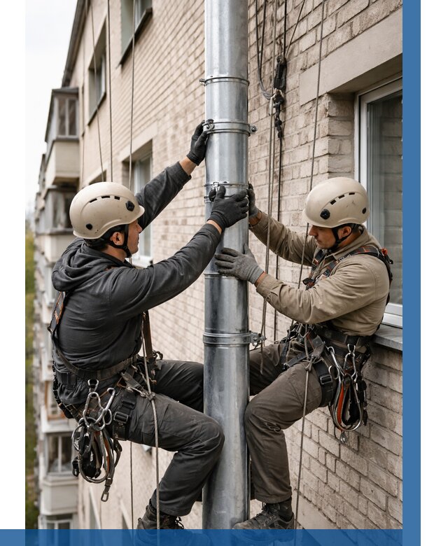 Замена водосточных труб в Лангепасе от 6565 р. | ВЫСОТНИК-Лнг