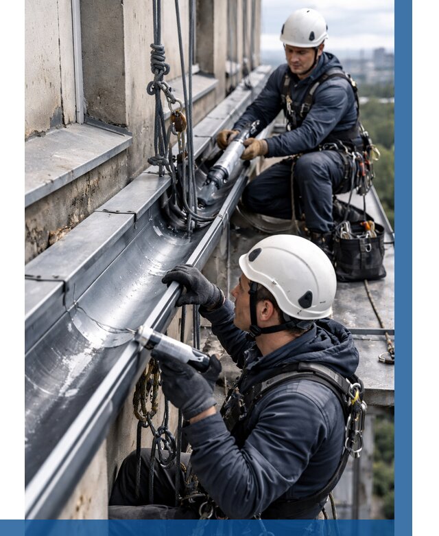 Ремонт водосточных желобов в Лангепасе от 6565 р. | ВЫСОТНИК-Лнг