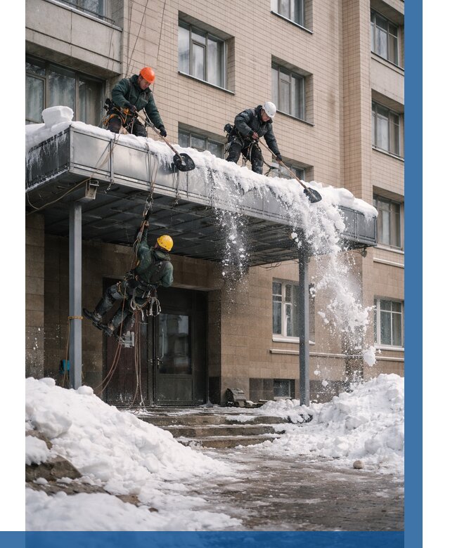 Очистка козырьков от снега в Лангепасе от 3535 р. | ВЫСОТНИК-Лнг