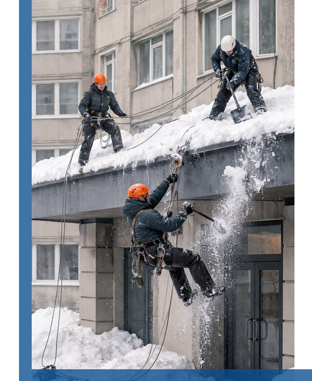 Безопасная очистка навесов от снега в Лангепасе круглогодично