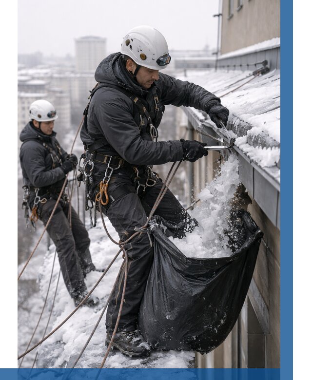 Аварийная очистка крыши в Лангепасе под ключ от 303 р. | ВЫСОТНИК-Лнг