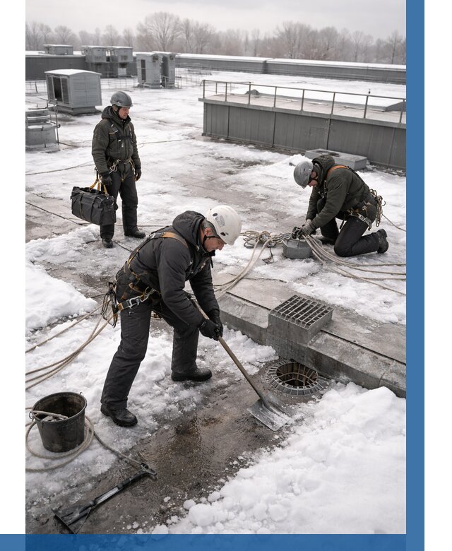 Абонентское обслуживание кровли зимой в Лангепасе от 8080 р. | ВЫСОТНИК-Лнг