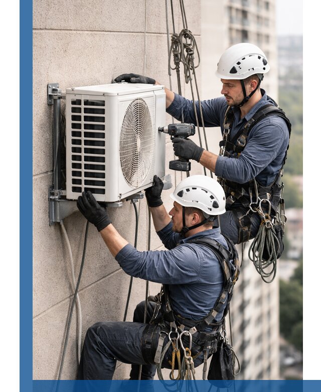 Монтаж внешнего блока кондиционера в Лангепасе установка и крепление