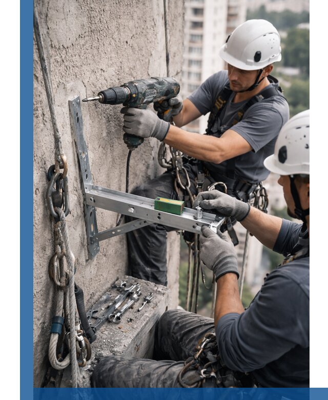 Установка кронштейнов кондиционера и крепежа в Лангепасе
