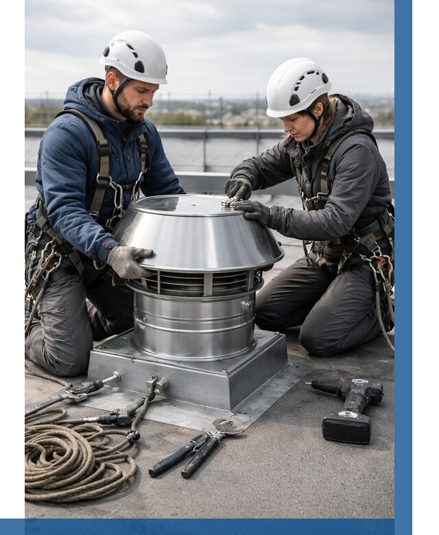 Установка дефлекторов на кровле в Лангепасе от 4545 р. | ВЫСОТНИК-Лнг