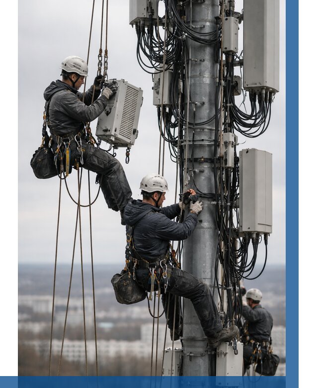 Монтаж оборудования связи на мачте в Лангепасе от 7575 р. | ВЫСОТНИК-Лнг