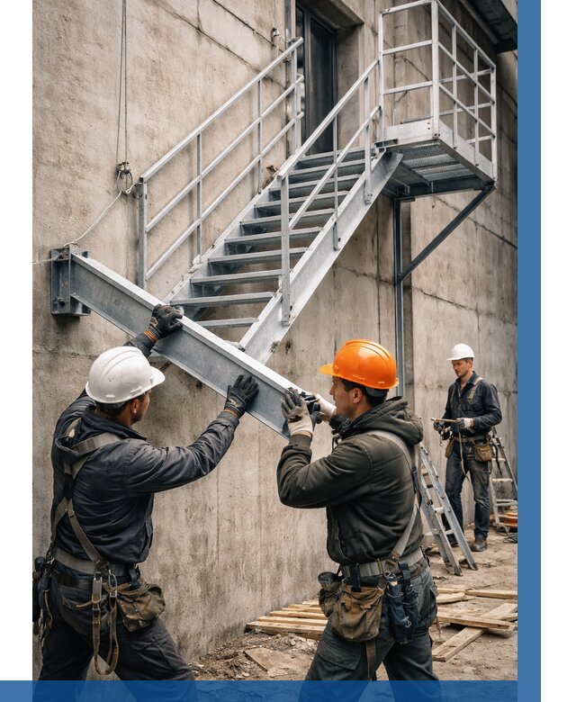 Монтаж металлических лестниц в Лангепасе от 15150 р. | ВЫСОТНИК-Лнг