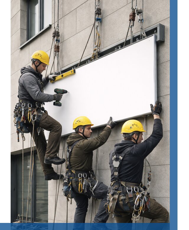 Монтаж рекламной вывески в Лангепасе от 8080 р. | ВЫСОТНИК-Лнг