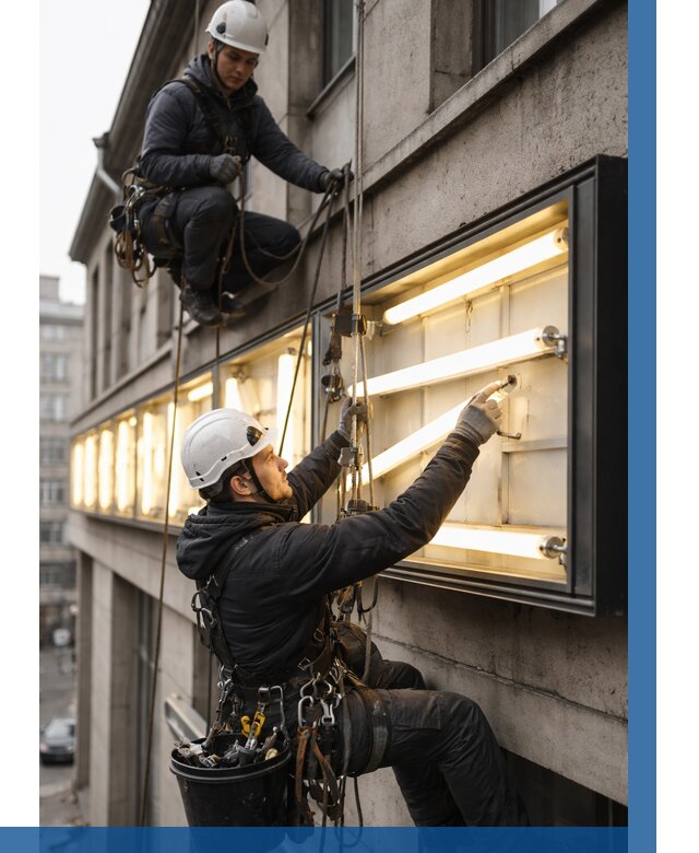 Замена ламп в вывеске в Лангепасе под ключ от 3535 р. | ВЫСОТНИК-Лнг