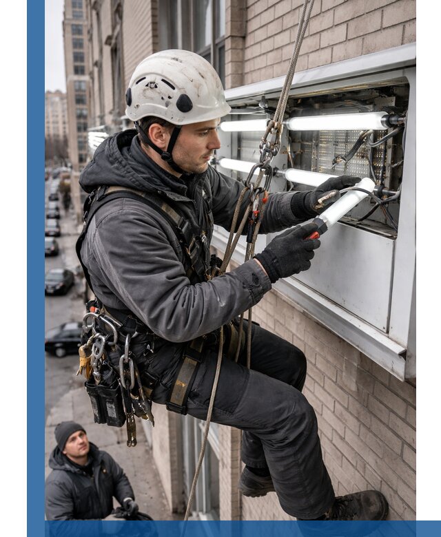 Профессиональная замена ламп в наружной вывеске в Лангепасе