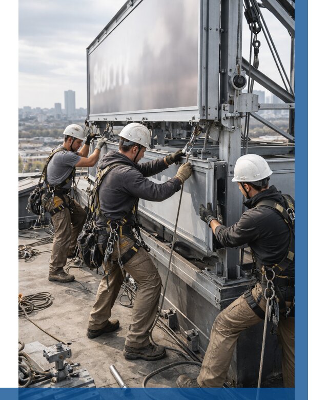 Монтаж крышной рекламной конструкции в Лангепасе от 60600 р.|ВЫСОТНИК-Лнг