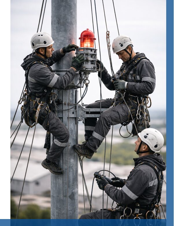 Монтаж заградительных огней в Лангепасе от 8585 р. | ВЫСОТНИК-Лнг