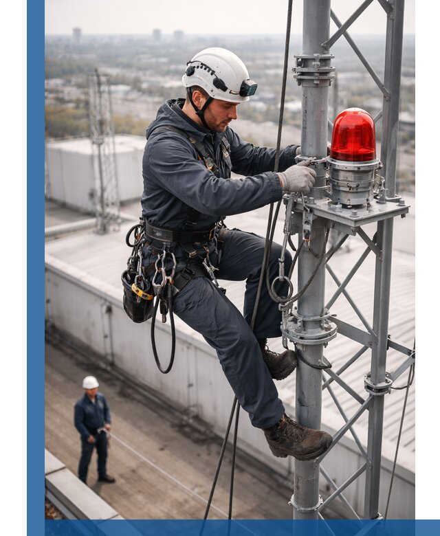 Монтаж заградительных огней и обслуживание объектов в Лангепасе