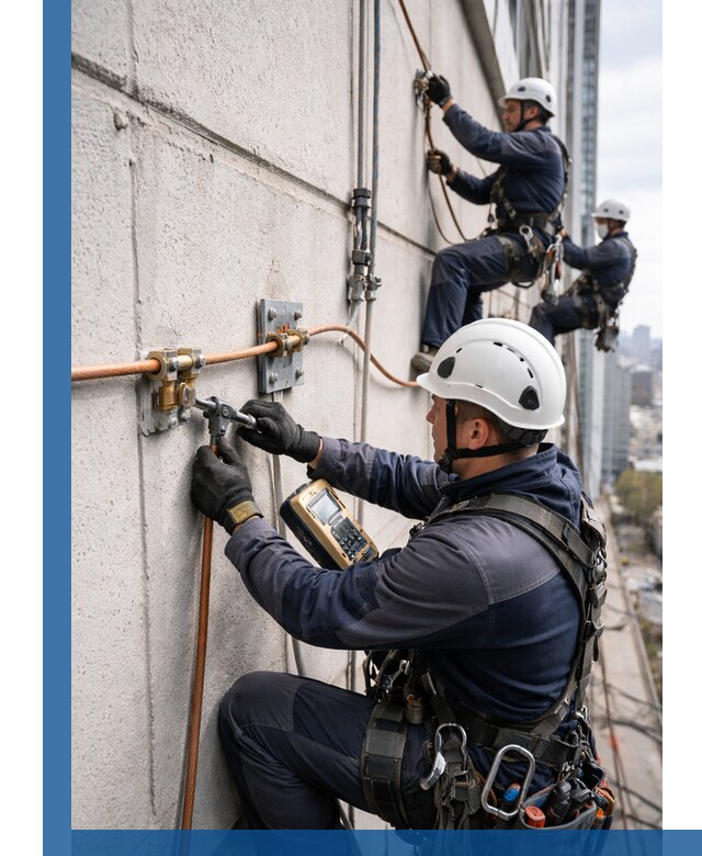 Монтаж системы заземления здания и молниезащиты в Лангепасе