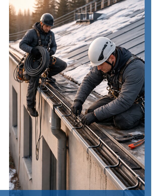 Монтаж греющего кабеля на кровле в Лангепасе от 455 р. | ВЫСОТНИК-Лнг