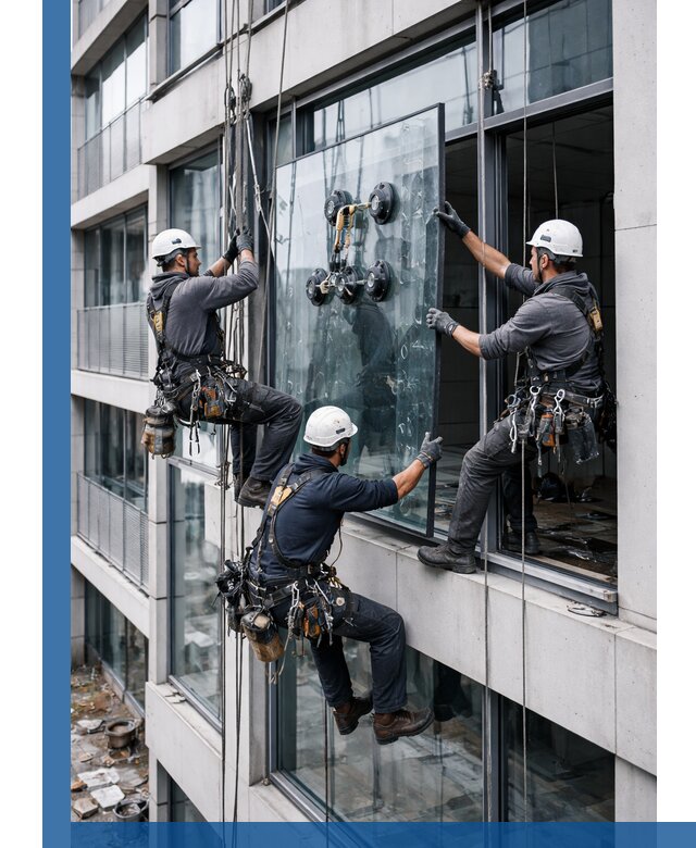 Фасадное остекление и монтаж витражей зданий в Лангепасе под ключ